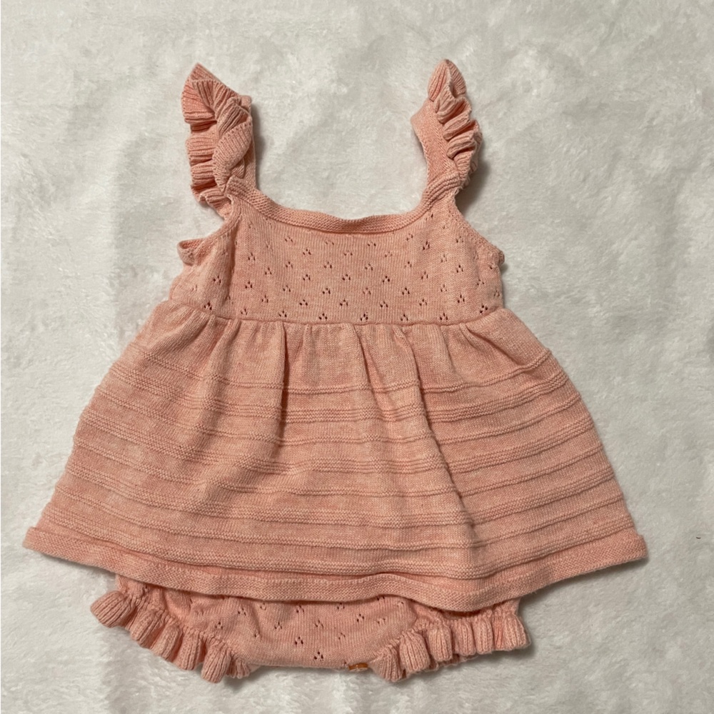 Stictch & Bean 3-6M Knit Pink Romper